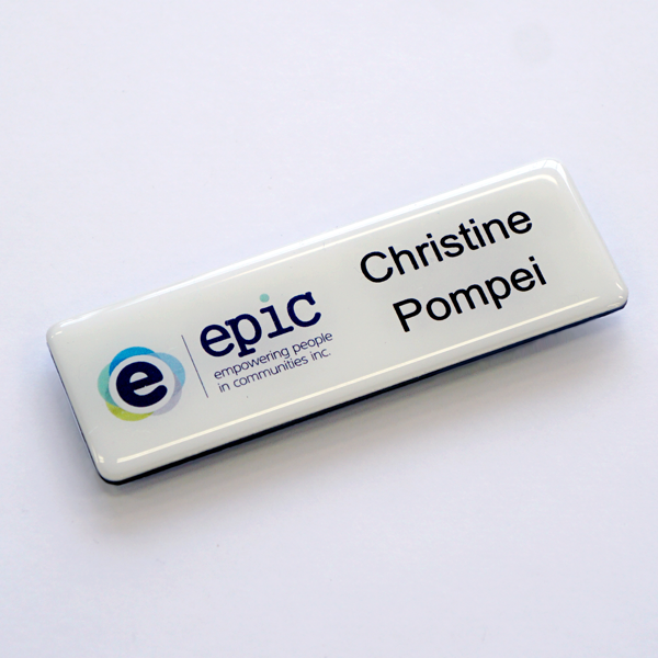 White Name Badge,Gel Glaze